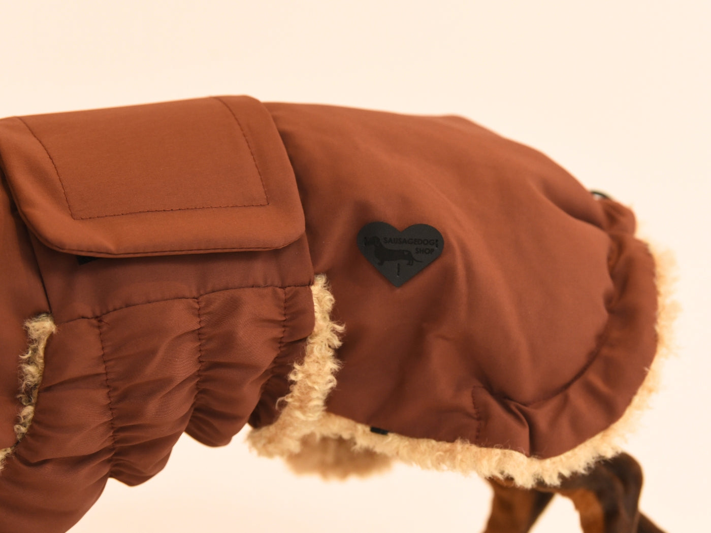 Close up of the Brown Wraparound Coat.
