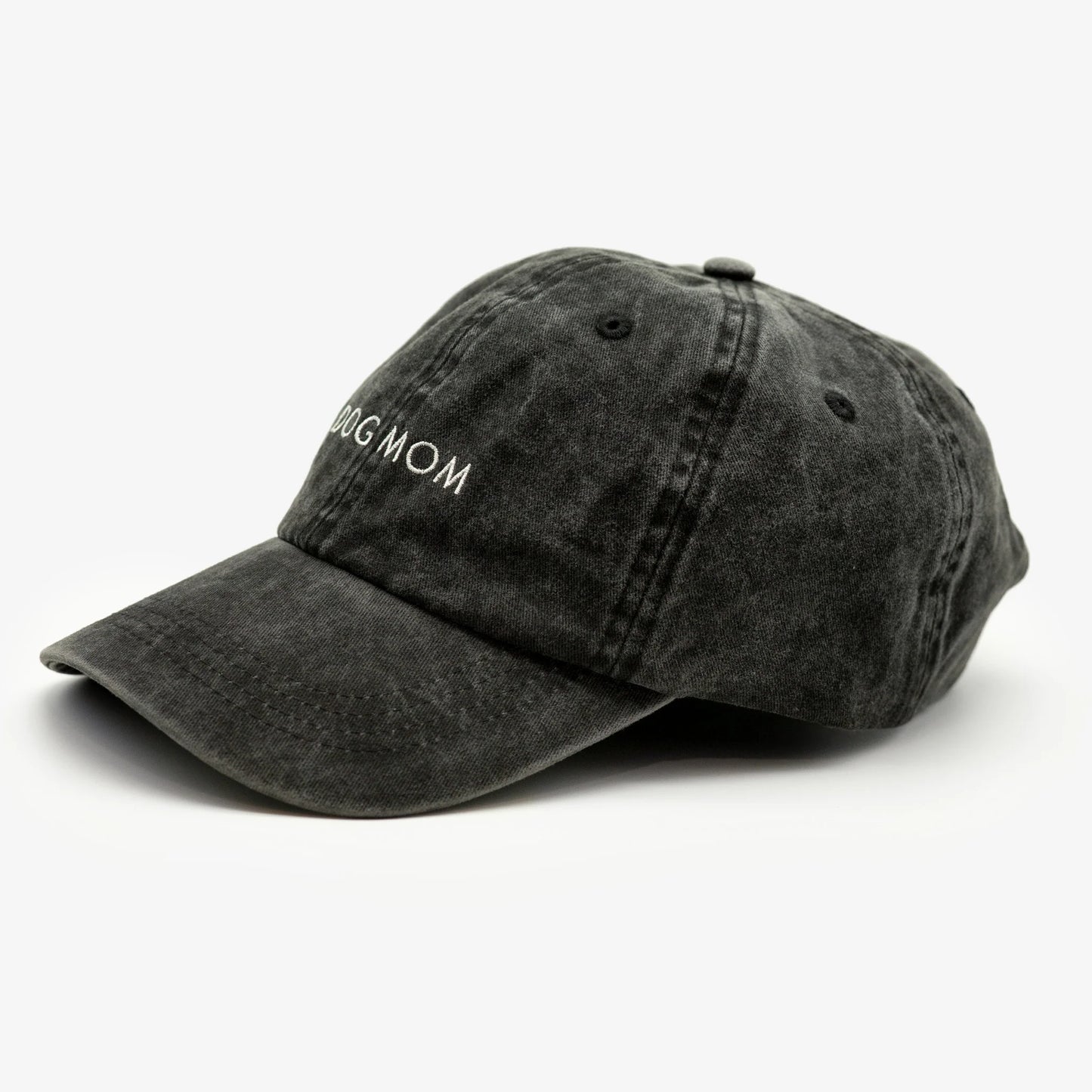 'Dog Mom' Black Denim Cap