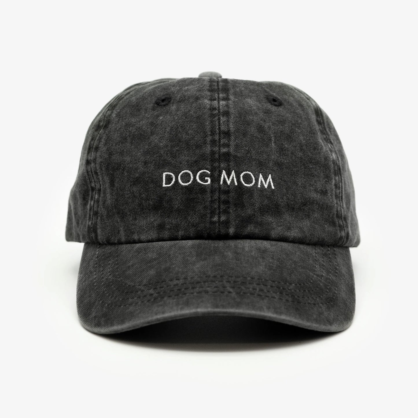 'Dog Mom' Black Denim Cap