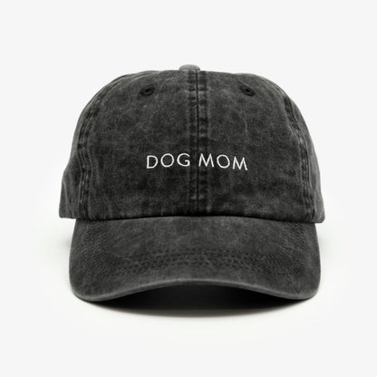 'Dog Mom' Black Denim Cap