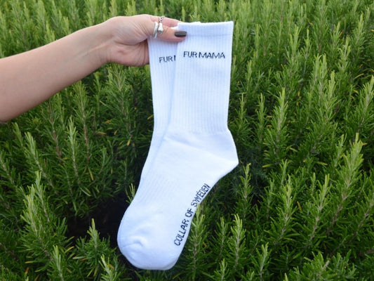 'Fur Mumma' White Socks