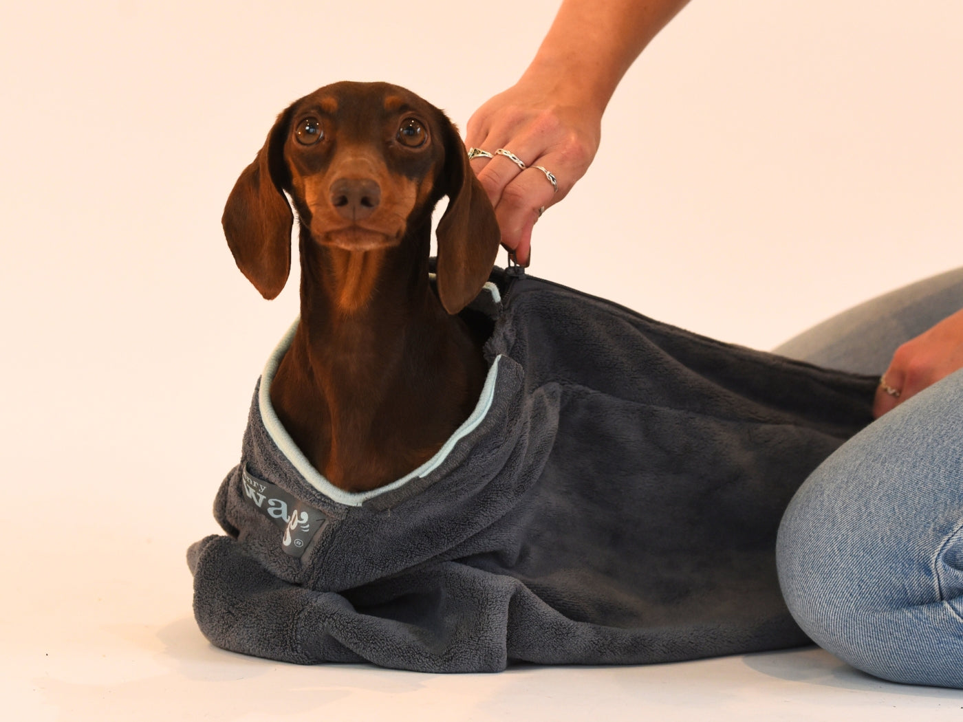 Henry Wag Drying Bag being zipped up