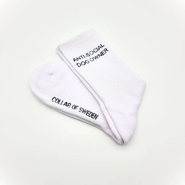 'Anti-Social Dog Owner' White Socks