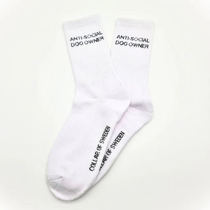 'Anti-Social Dog Owner' White Socks